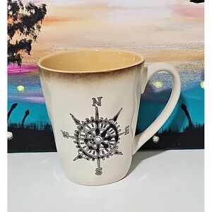 Spectrum  Designz Compass Coffee Mug Cup Tan/ Brown